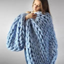 Cloudweave Chunky Knit Throw Blanket, Oversized Cozy Texture
