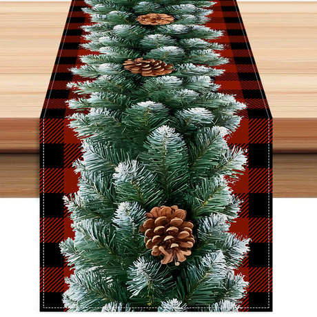 Christmas red and black checkered table flag holiday table decoration tablecloth mat holiday party tablecloth
