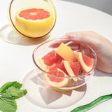 Colored Glass Bowl, Fruit Salad Bowl, Soup Bowl, Tableware, Household Heat-Resistant Transparent Rice Bowl, Spoon Set