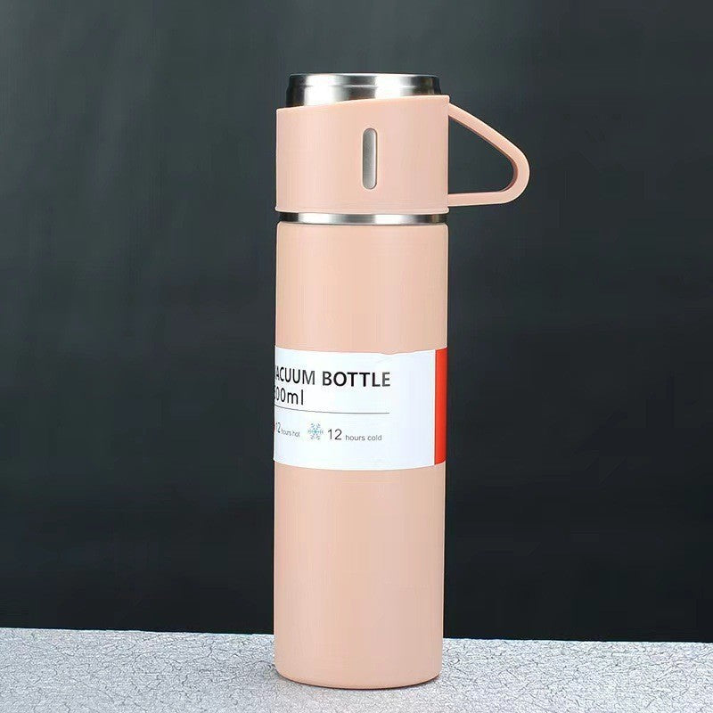 A cup of three-lid thermos cup portable fashion gift box set stainless steel cup - Julia M LifeStyles