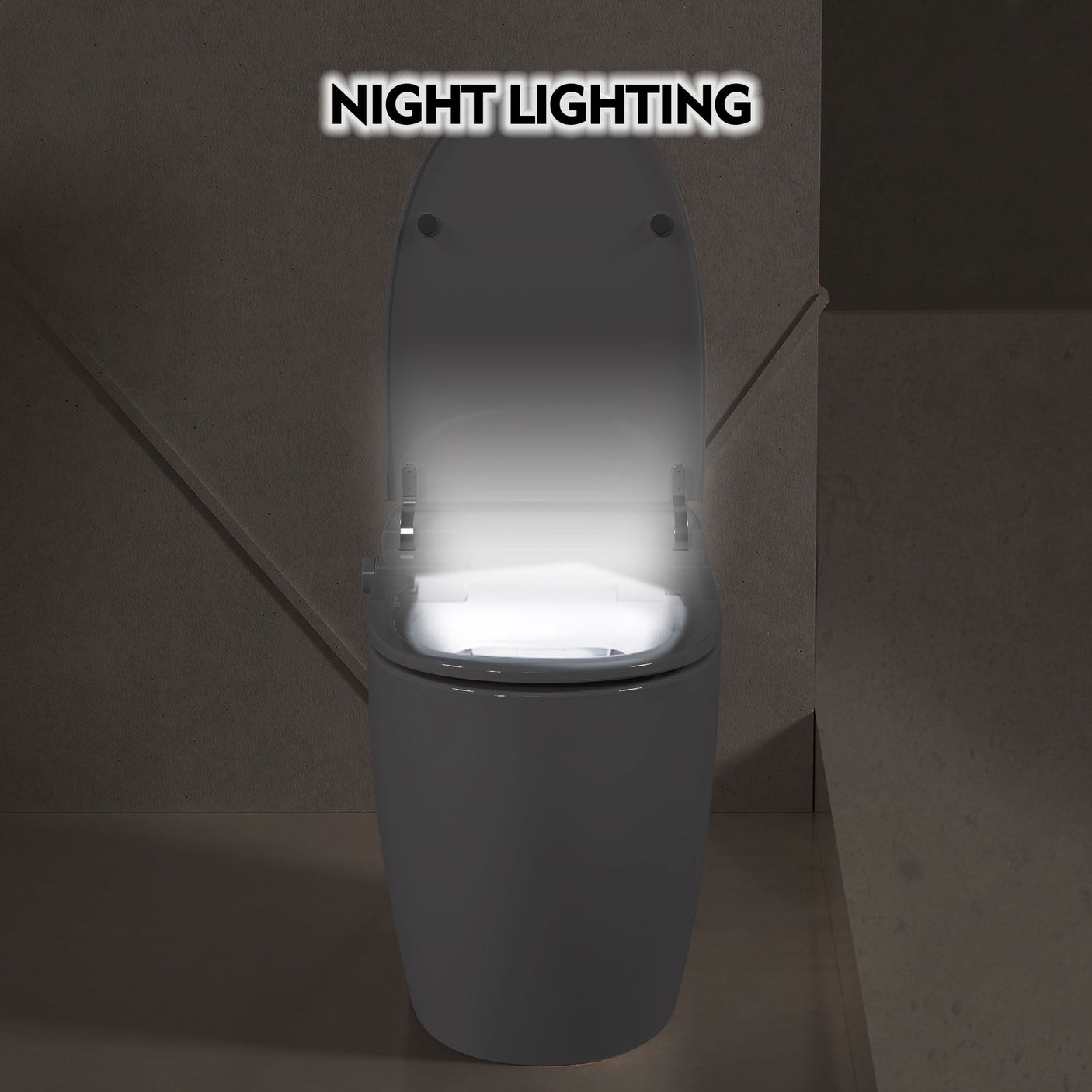 Heated seat intelligent toilet, integrated toilet, automatic flushing water tank toilet, with foot sensor flushing, white night Julia M Home & Kitchen
