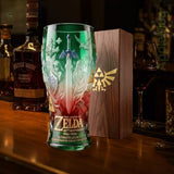 Colored glass bottle beer glass