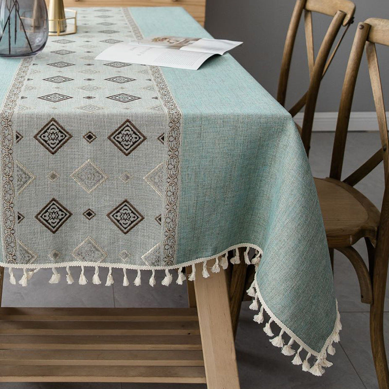 Linen Ethnic Style Linen Washable Tablecloth Pastoral Style Tablecloth Rectangular Table Flag Table Mat Tea Table Tablecloth Julia M Home & Kitchen