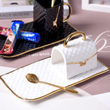 Elegant Ceramic Purse Cup Set with Saucer and Spoon