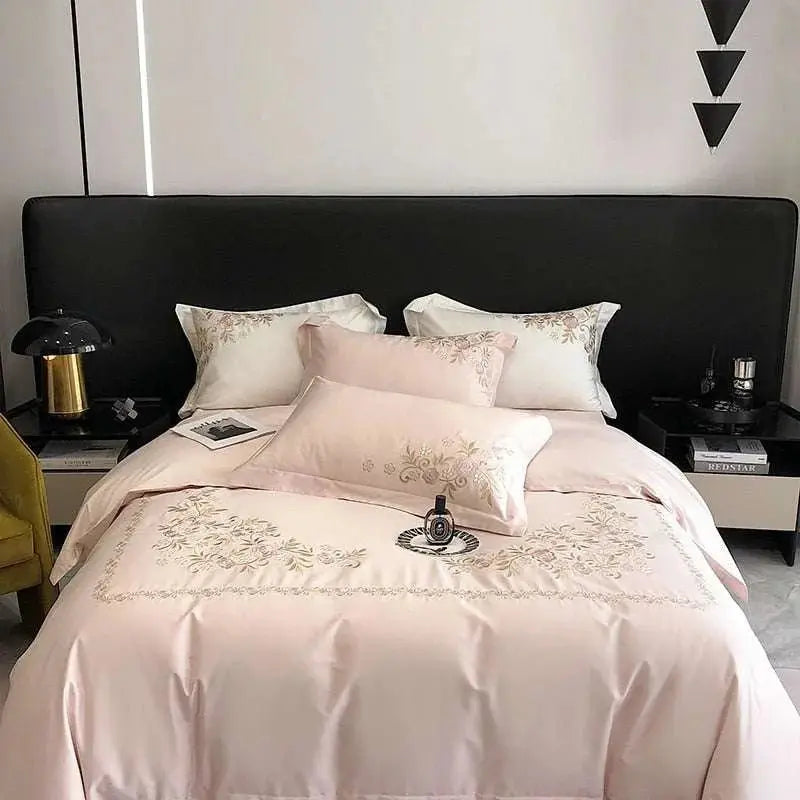 Floral Dreams Embroidered Cotton Bedding Set - Julia M LifeStyles