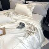 Floral Embroidered Cotton Duvet Cover Set - Luxurious 1000TC - Julia M LifeStyles