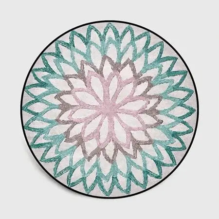 Floral Pattern Round Floor Mat by Julia M Lifestyles - Julia M LifeStyles