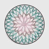 Floral Pattern Round Floor Mat by Julia M Lifestyles - Julia M LifeStyles