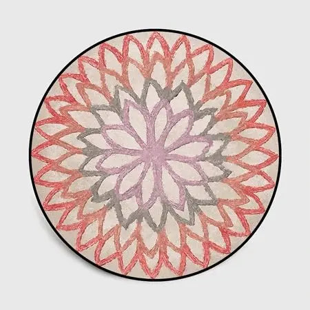 Floral Pattern Round Floor Mat by Julia M Lifestyles - Julia M LifeStyles