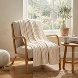 Cable Knit Textured Throw Blanket