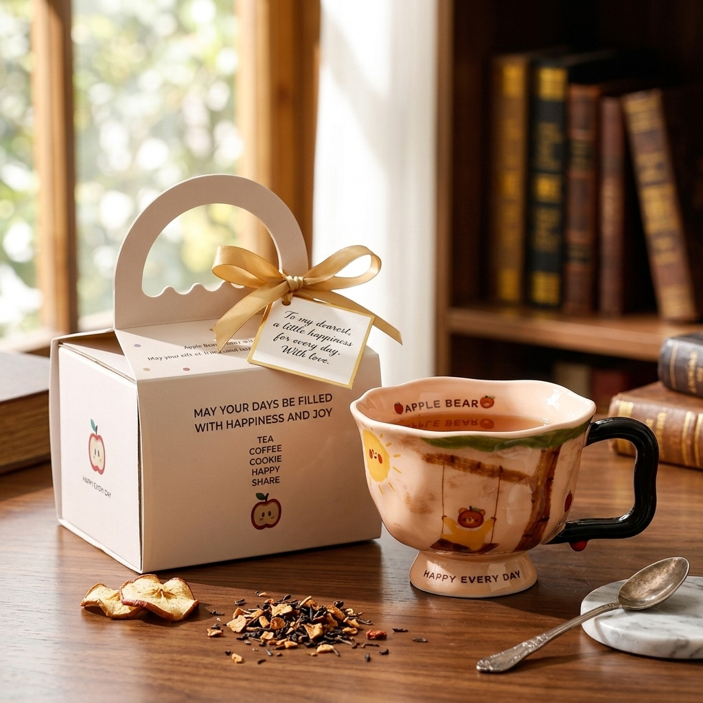 Modern Irregular Ceramic Mug with Unique Ring Handle