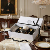 Monochrome Gold-Accent Bone China Coffee Set