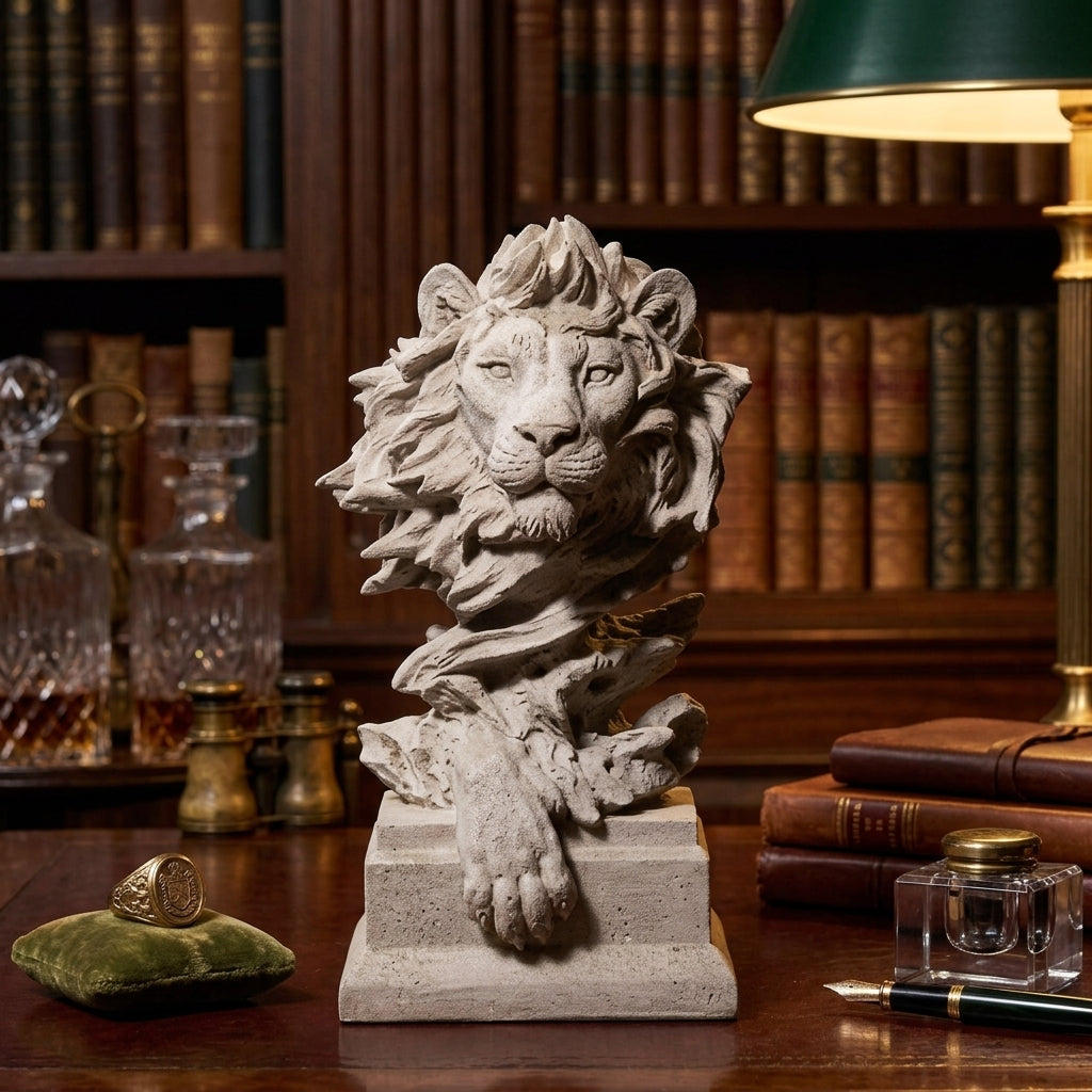 Abstract Art Lion Head Sculpture