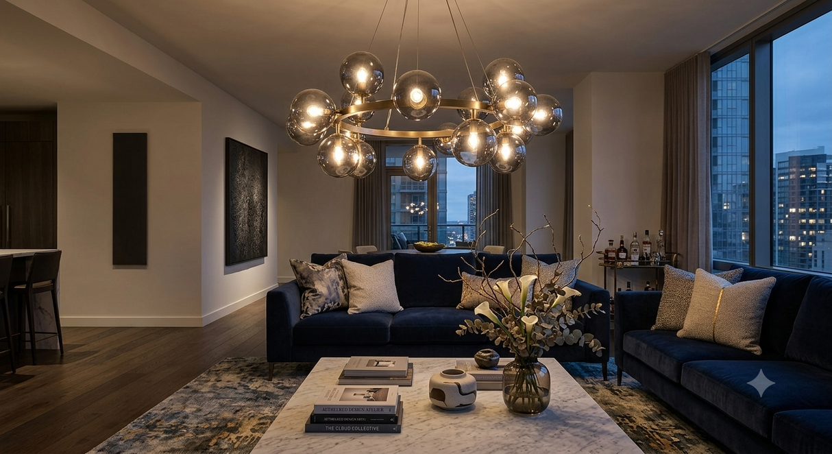 Aurelia Bubble Glass Pendant Chandelier