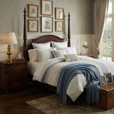 Full Queen Cotton Printed Duvet Cover Set With Chenille