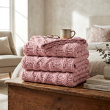 Cable Knit Textured Throw Blanket