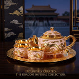Dragon and Phoenix Silver Tea Set Pure Silver Wine Set 1 Plate 1 Pot 4 Cups Chinese Gift Box Set Teapot Gift