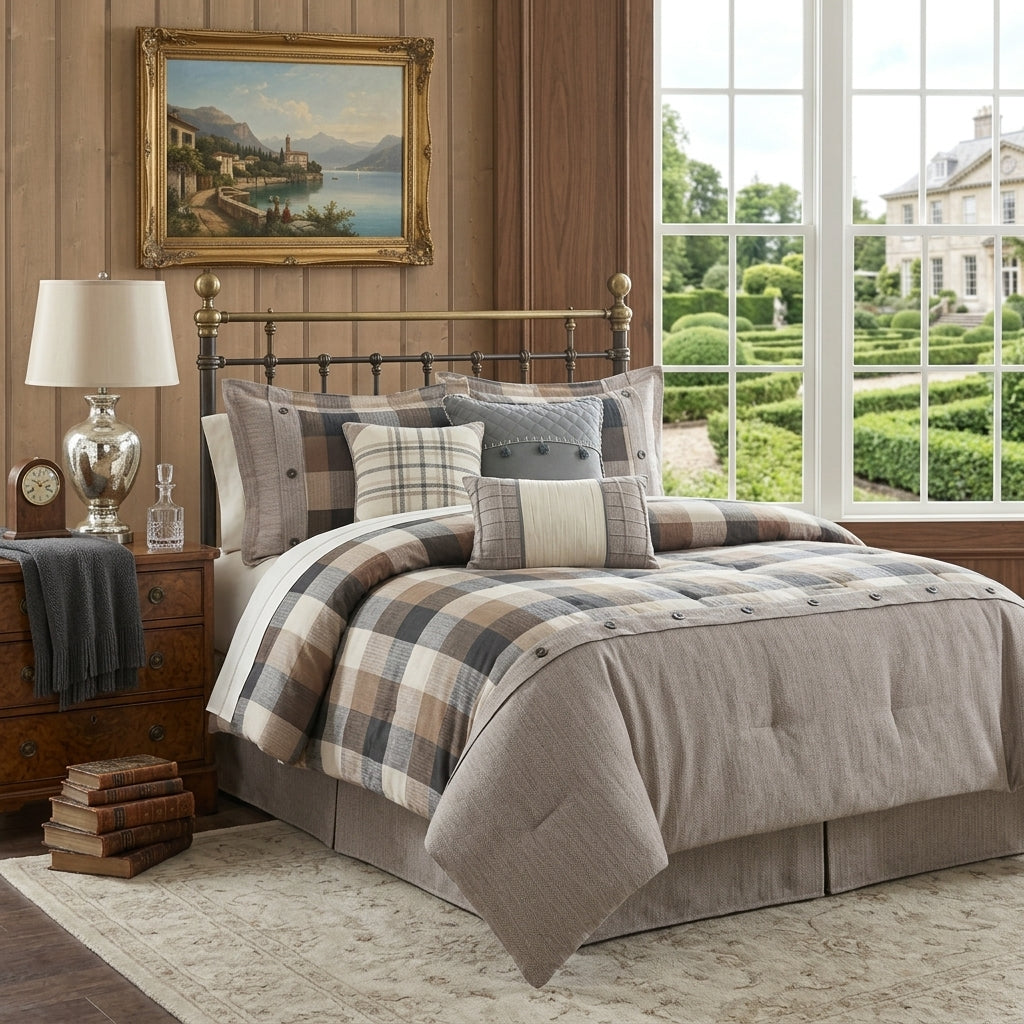 Hearthline Herringbone Seven-Piece Queen Comforter Set