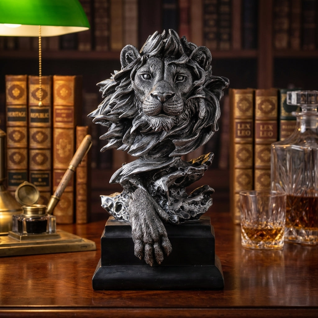 Abstract Art Lion Head Sculpture