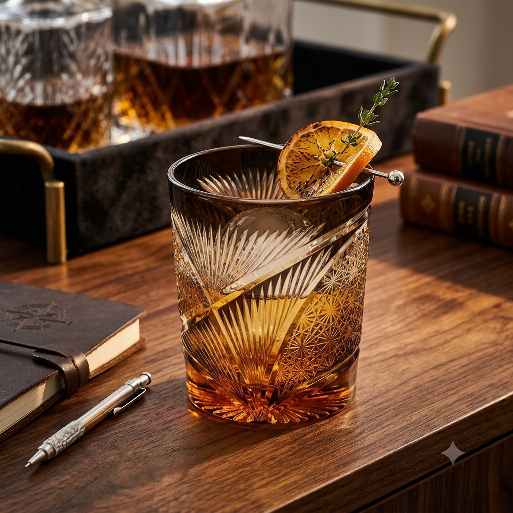 Bohemia Prism Crystal Whiskey Glass