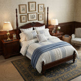 Full Queen Cotton Printed Duvet Cover Set With Chenille