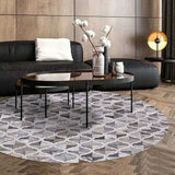 Geometric Pattern Round Carpet - Anti-Slip & Machine Washable - Julia M LifeStyles