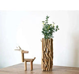 "Geometric Wood Vase: Handcrafted Tabletop Decoration" "Geometric Wood Vase: Handcrafted Tabletop Decoration" 1005006089404387-A handmade vases 70