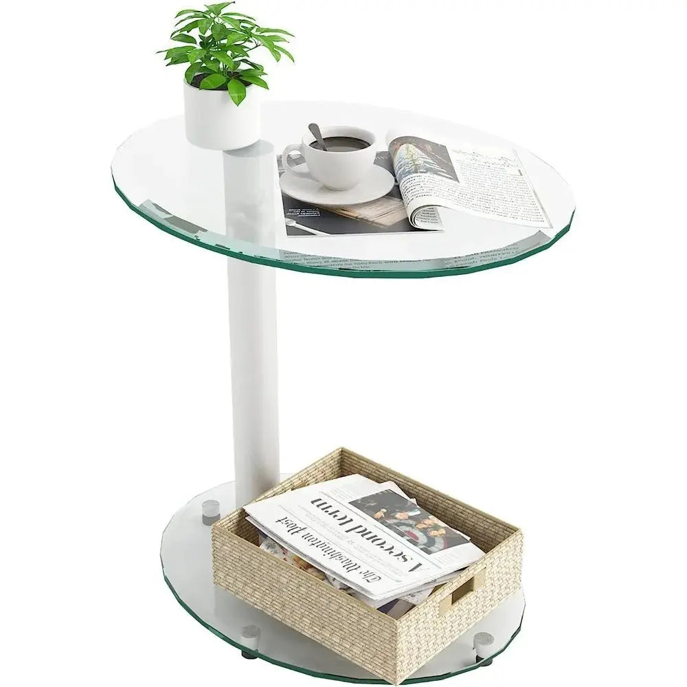 Glass Round End Table - Julia M LifeStyles