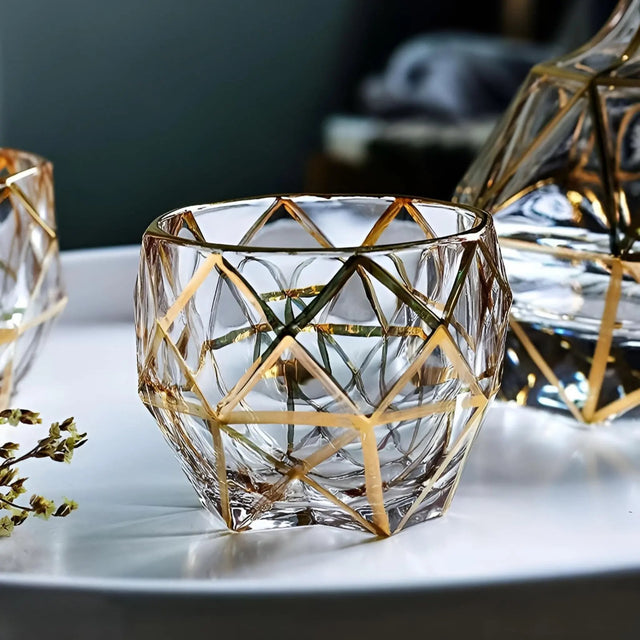 Gold Line Crystal Whiskey Glass Set - Julia M LifeStyles