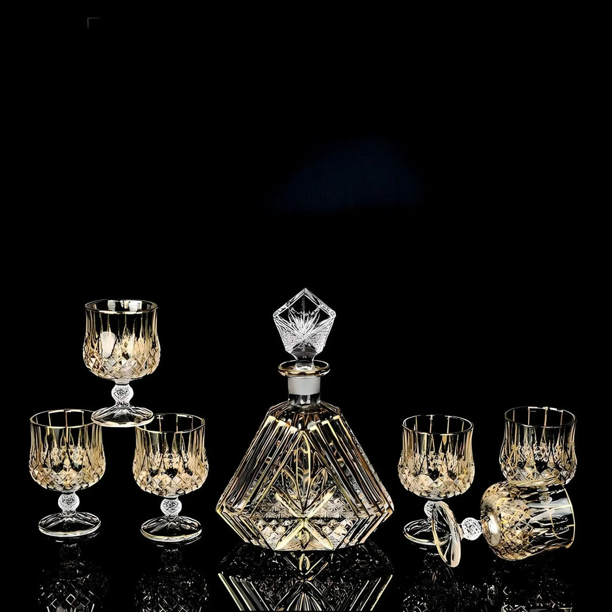 Gold-Lined Crystal Whisky & Wine Glass Set - Julia M LifeStyles