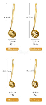 Gold Plated Stainless Steel Hot Pot Ladle & Soup Spoon - Julia M LifeStyles