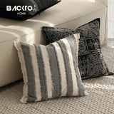 Striped Linen Cotton Jacquard Sofa Pillow Cushion Cover  Modern Luxury Throw Pillow case Living Room Decor Hotel Supplies