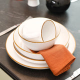 Luxury Reactive Glaze Matte White Ceramic Dinnerware Set