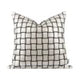 Leather White Simple Geometric Pattern Pillowcase Hand Woven square Check Home Cushion Cover