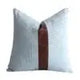 Home Decor Throw Pillow Cover Decorative Pillow Case Design Black Strips Faux Leather Patch Pillow 18x18 Geometric Cushion Cover Julia M LifeStyles
