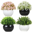 DS  Artificial Plants Potted Greenery Green Grass Plastic Faux Topiary Shrubs for Bathroom Home Kitchen Office Farmhouse Decor Julia M LifeStyles