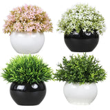 DS  Artificial Plants Potted Greenery Green Grass Plastic Faux Topiary Shrubs for Bathroom Home Kitchen Office Farmhouse Decor Julia M LifeStyles