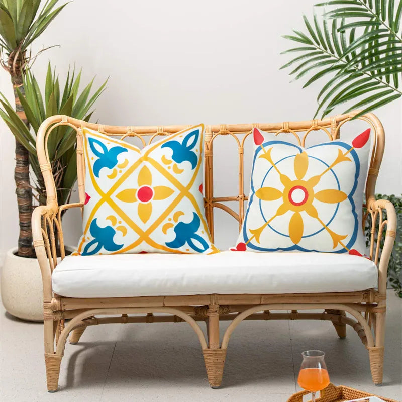 Custom Fashion Geometric Printed Waterproof Cushion Cover Outdoor Decorative Patio Waterproof Pillowcase Throw Pillow Covers Julia M LifeStyles