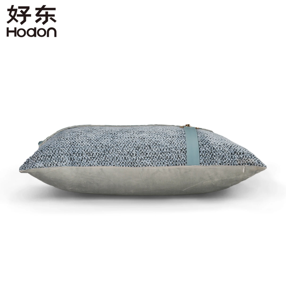 Light Luxury High-end Geometric Pattern Blue Fabric with Metal Buckle Fabric and Metal Buckle Long Home Decoration Pillowcase