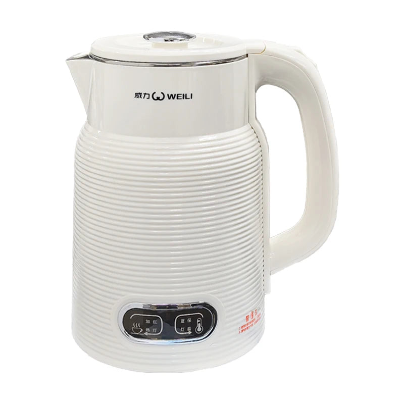 Portable Stainless Steel Electric Kettle with Temperature Control and Power-Off Feature