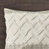 Scenic Floral & Geometric 3-Piece Cotton Duvet Cover Set with Chenille Tufting Julia M LifeStyles
