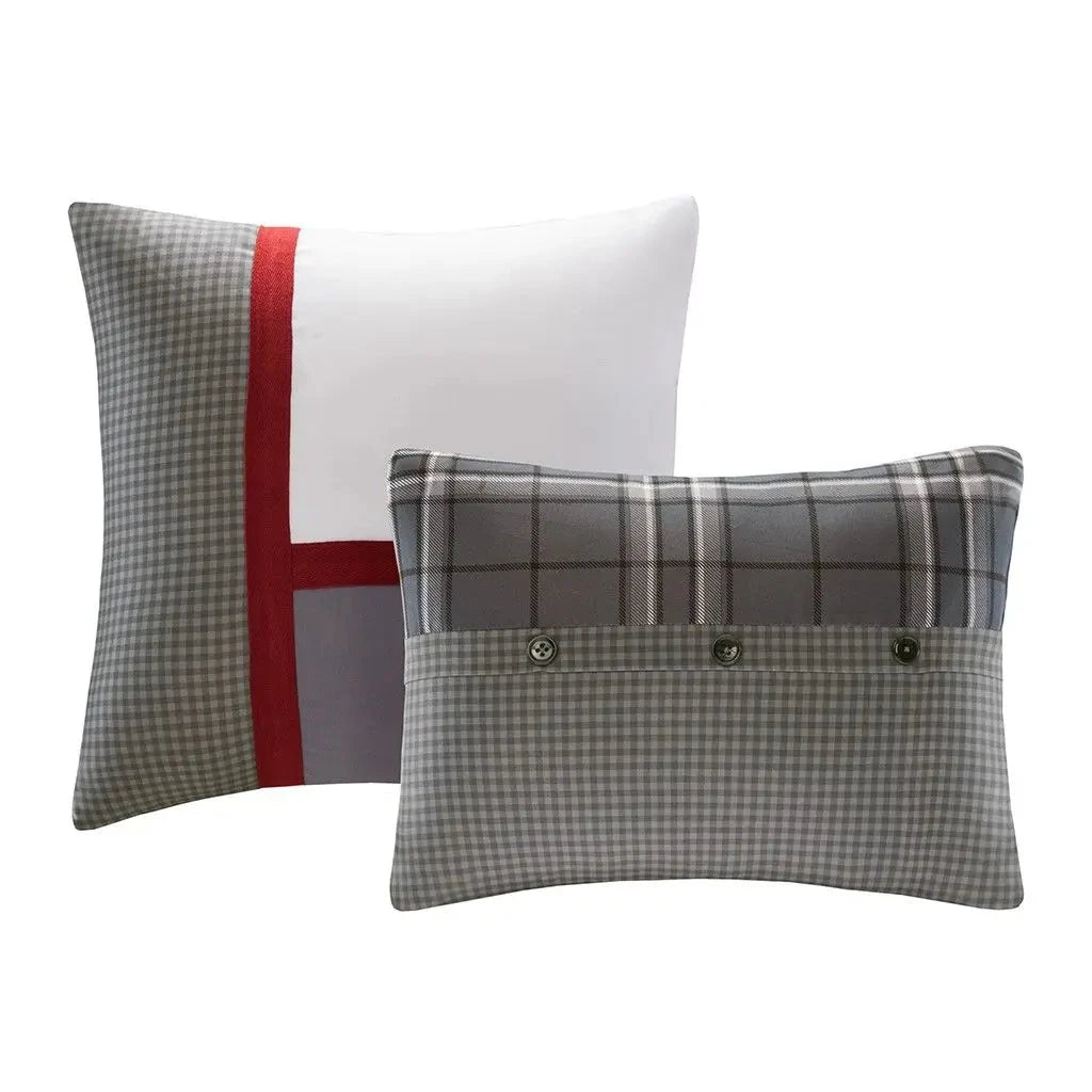 King-Size Microfiber & Cotton Comforter Set with Quilted Plaid Sheets Julia M LifeStyles