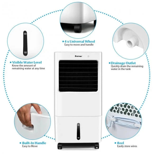 DB Portable 3-in-1 Evaporative Air Cooler Fan with Remote Control for Home or Office Julia M LifeStyles