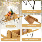 2-in-1 Wheelbarrow Planter with 9 Magnetic Accessories Wooden Wagon for Garden Yard Flower Pots & Planters