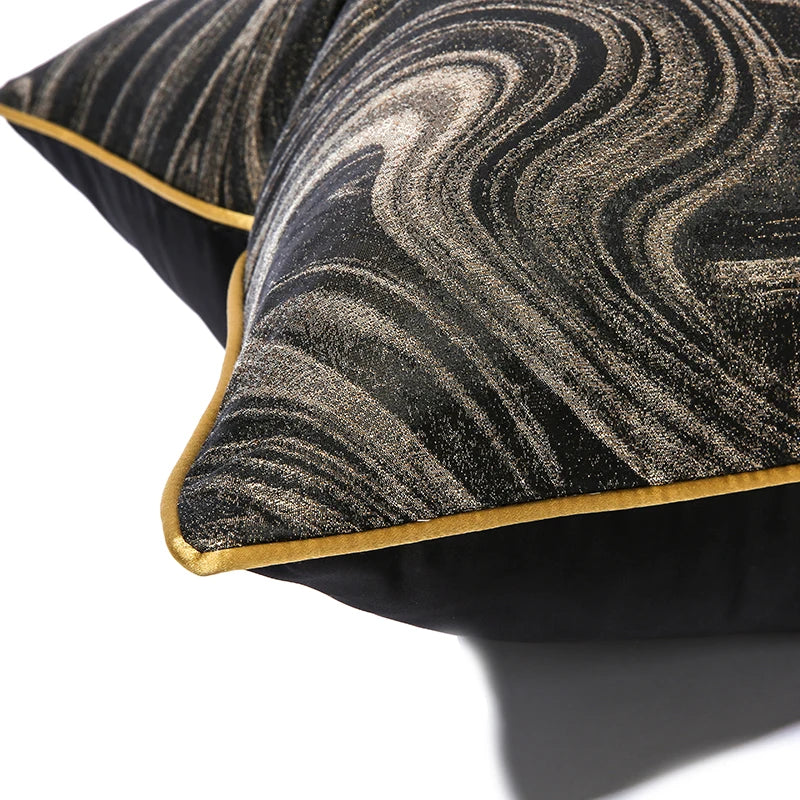 New Style Cushion Cover 50x50 Art Design Black Pillowcase Modern Black Luxury Pillow Covers 18x18 20x20 Inches