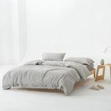 Ultra Soft 100% Washed Cotton Grey Stripe Duvet Cover Set with Sheet & Pillowcases - Julia M LifeStyles