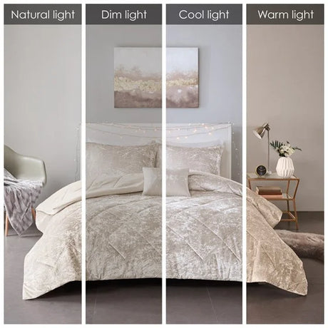 4-Piece Velvet Comforter Set with Throw Pillow Full/Queen Size Flat Bed Sheet Quilt Sets
