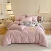 Luxury 100% Cotton Microfiber Twill Bedding Set - Four-Piece Duvet Cover&Sheet Set