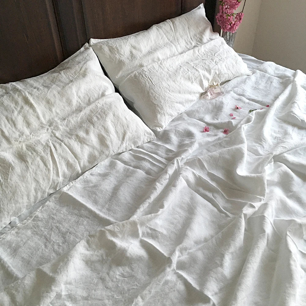 Washed Linen Duvet Cover Set with Pillowcases