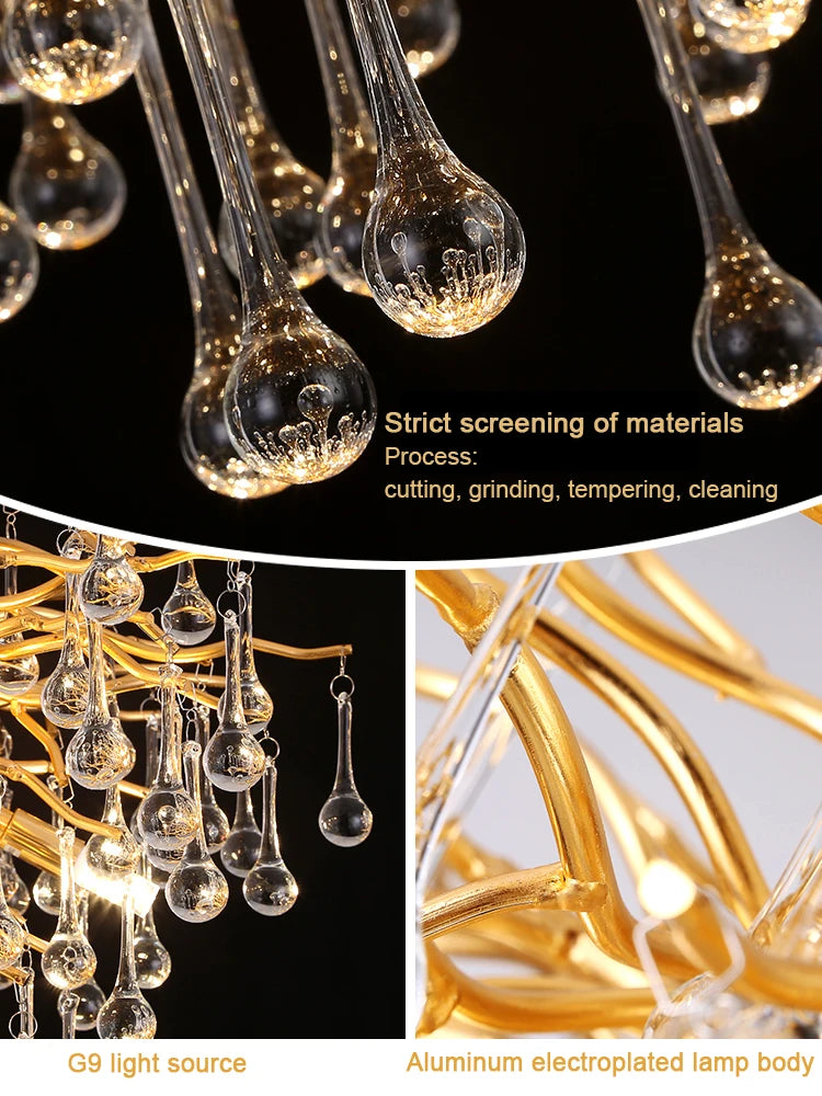 Crystal Lamp L160 CM Light Fixtures Modern Drop Light for Dinning Room Chandeliers Ceiling Luxury Lamps Julia M LifeStyles